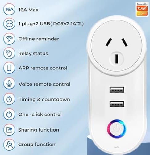Smart Power Plug 16A | WiFi Tuya Smart Life