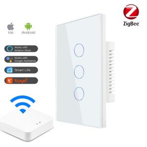 Zigbee Smart Touch Light Switch - 3 Gang | Tuya Smart Life WiFi