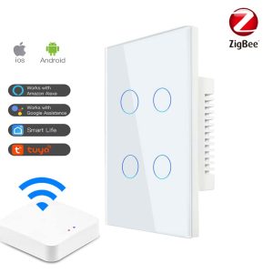 Zigbee Smart Touch Light Switch - 4 Gang | Tuya Smart Life WiFi