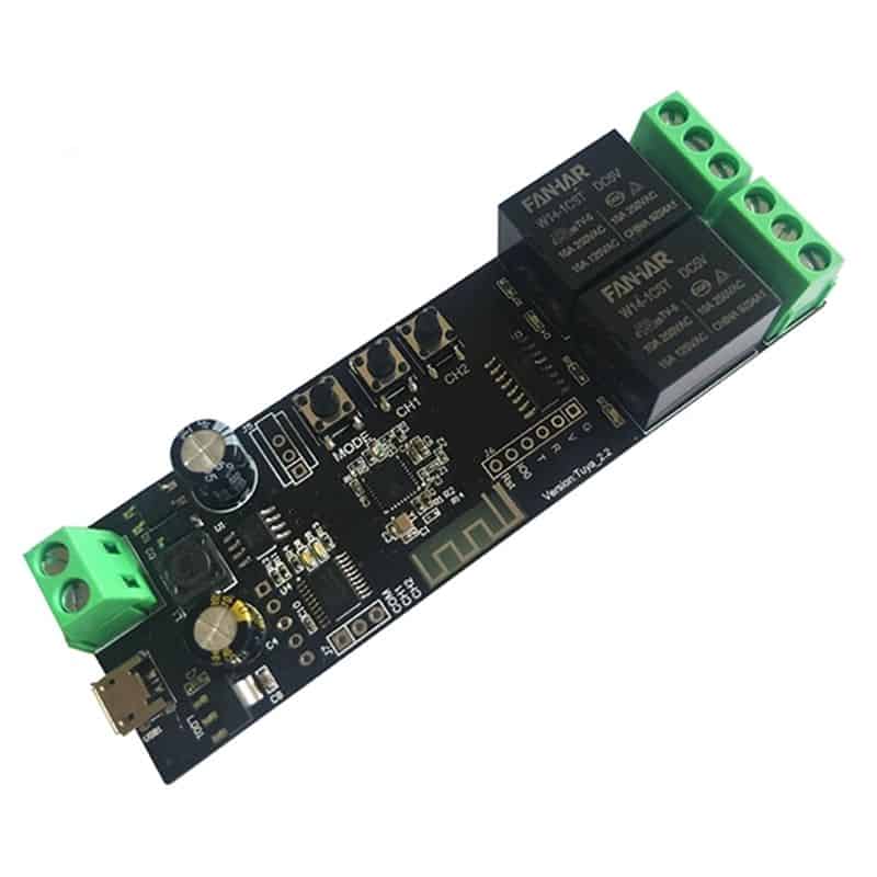 Smart 2Ch Self Locking Inching Relay Switch 10A | WiFi Tuya Smart Life