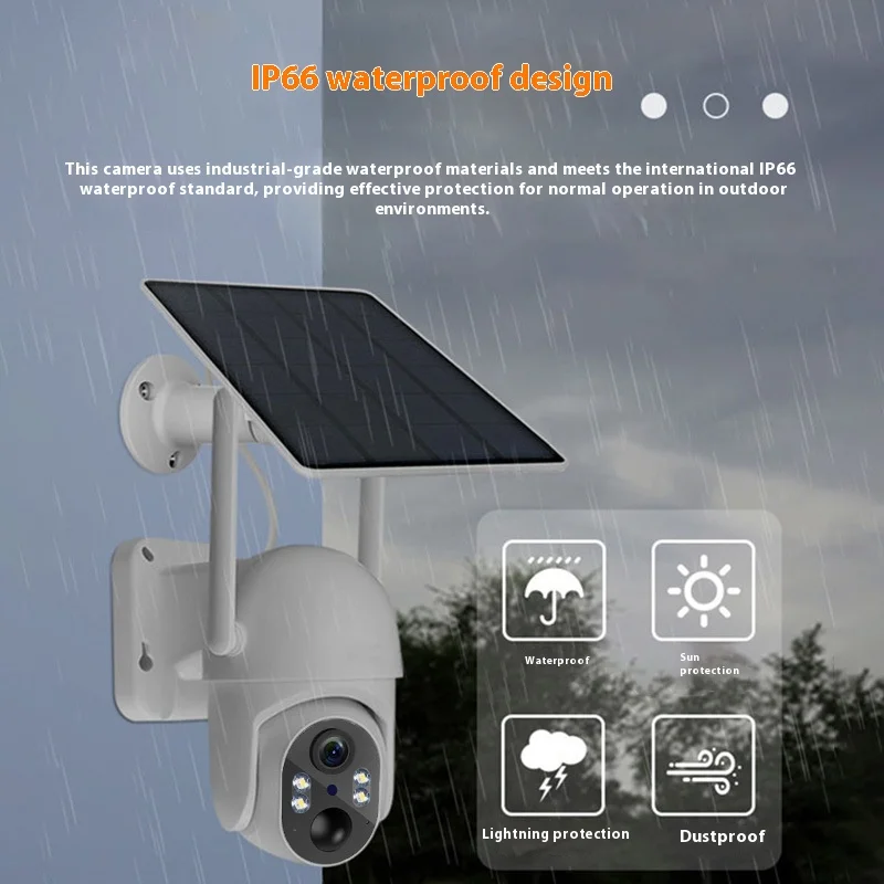 Tuya Outdoor Wireless 4G HD Night Vision Solar-Powered H.265 Video Surveillance Camera Mini WiFi Connection CMOS Remote - Image 4