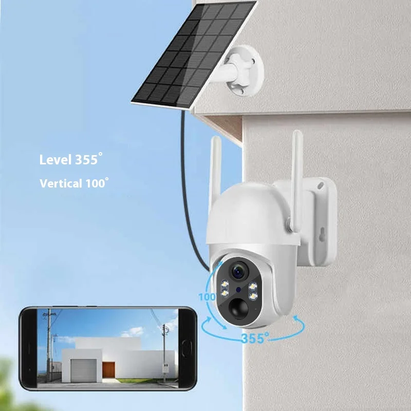 Tuya Outdoor Wireless 4G HD Night Vision Solar-Powered H.265 Video Surveillance Camera Mini WiFi Connection CMOS Remote